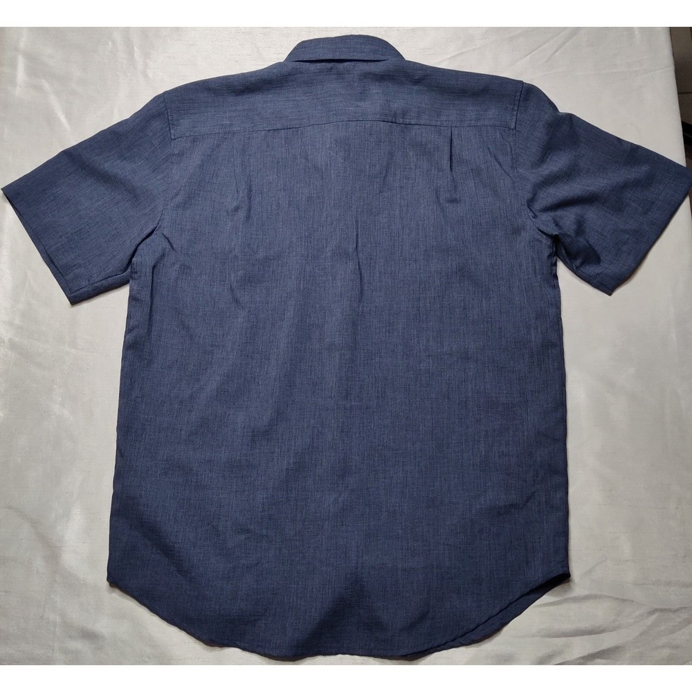 ORVIS Men Medium Blue Black Heather Polyester Button Outdoor Shirt EUC - Picture 12 of 14
